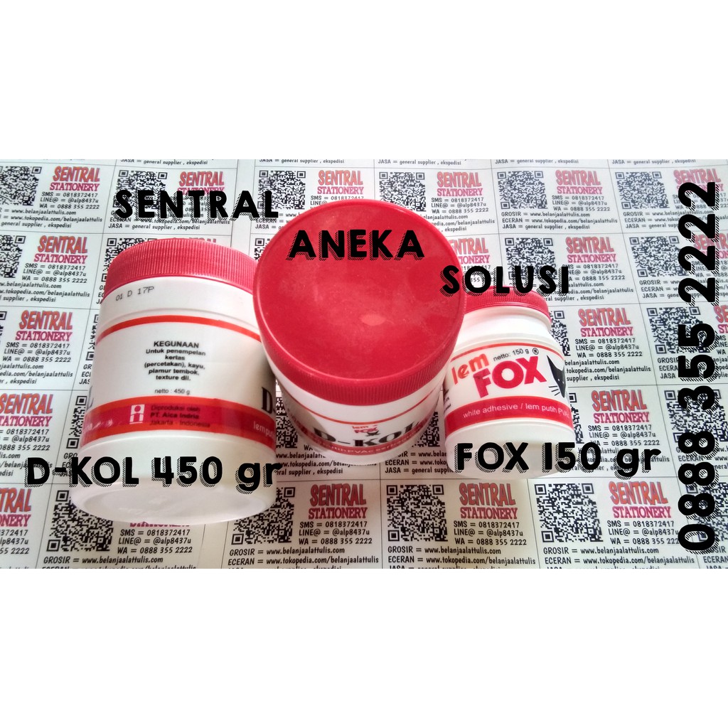 d-kol fox lem putih dkol pvac untuk kayu kertas white adhesive 450 gr