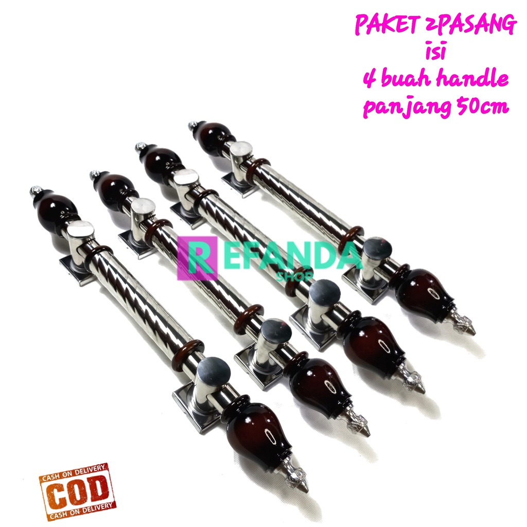 paket 4 biji gagang handle tarikan pegangan pintu rumah minimalis panjang 50cm untuk pintu depan dan