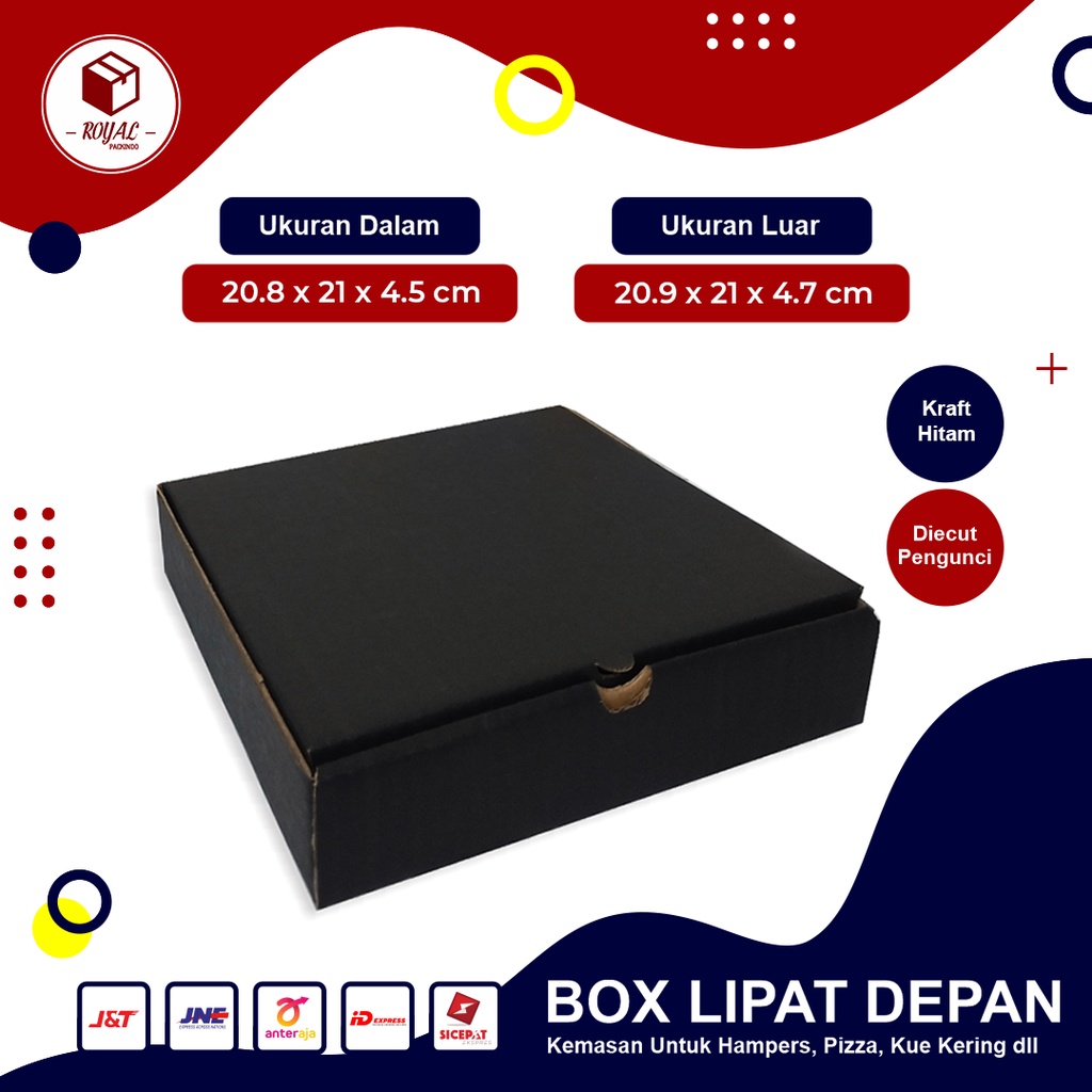 Box Polos size 21 x 21 x 4,5 cm Kardus/Packing/Polos/Pizza/Box/Hampers/BoxPizza - Bisa custom sablon-5