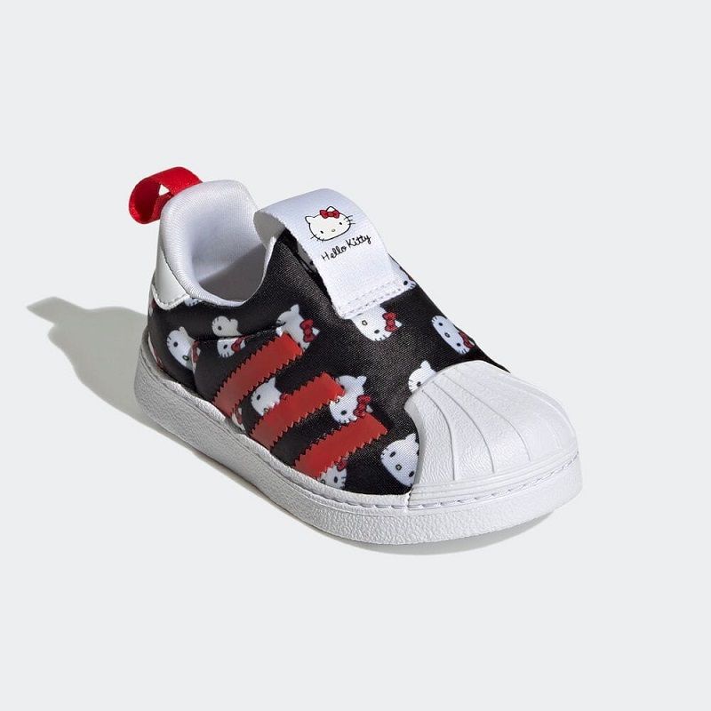 SEPATU ANAK ORIGINAL ADIDAS SUPERSTAR 360 HELLO KITTY BLACK WHITE RED