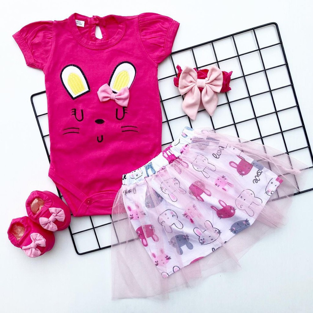 Pansy / Meow Jumper / Little Mermaid Baju Setelan Jumper Rok Bunga Bandana Sepatu Pergi Lucu Fashion Anak Bayi Perempuan Cewek