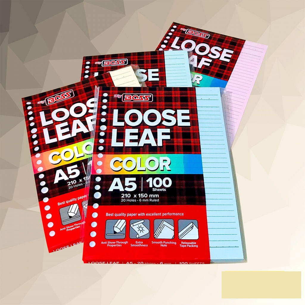 

BigBoss Loose Leaf A5 Warna Warni 100 Lembar Kertas Binder