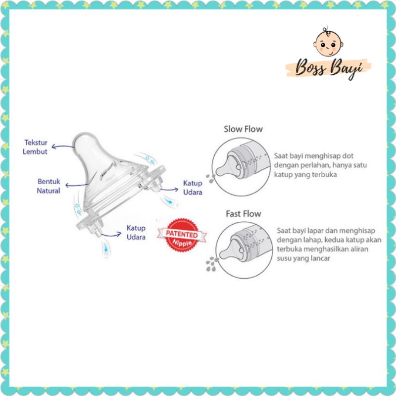 BABY SAFE - 3 Stage Feeding System Bottle 250ml WN30 Wide Neck with Handle/ Botol Dot Wide Neck Ada Pegangan