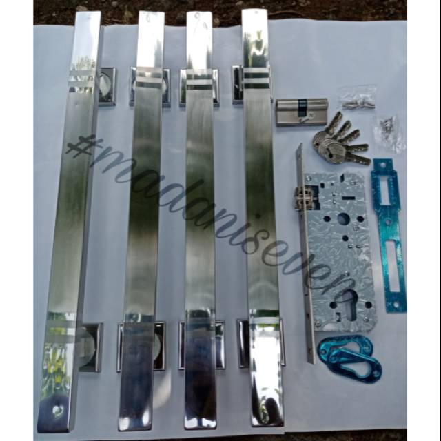 Handle Pintu Rumah Tarikan Pintu Rumah Stainless set kunci