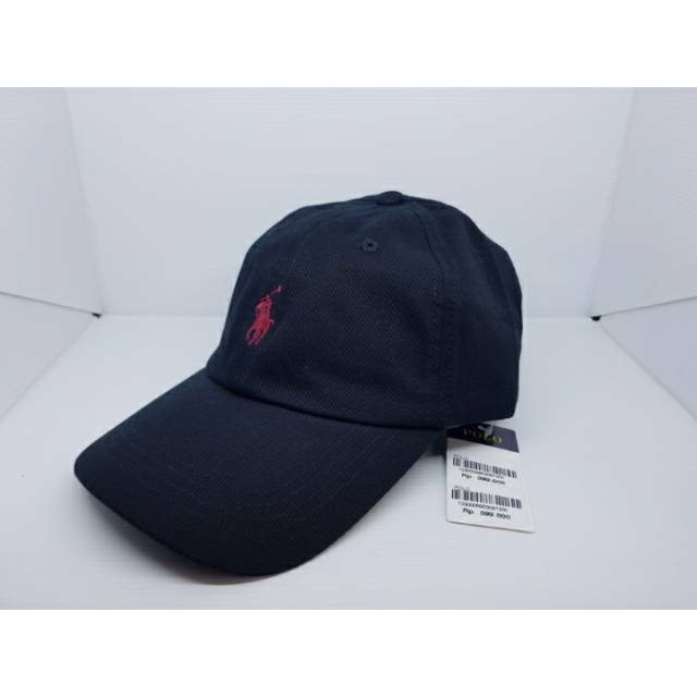 Topi POLO Hitam Kuda Kecil Merah Original