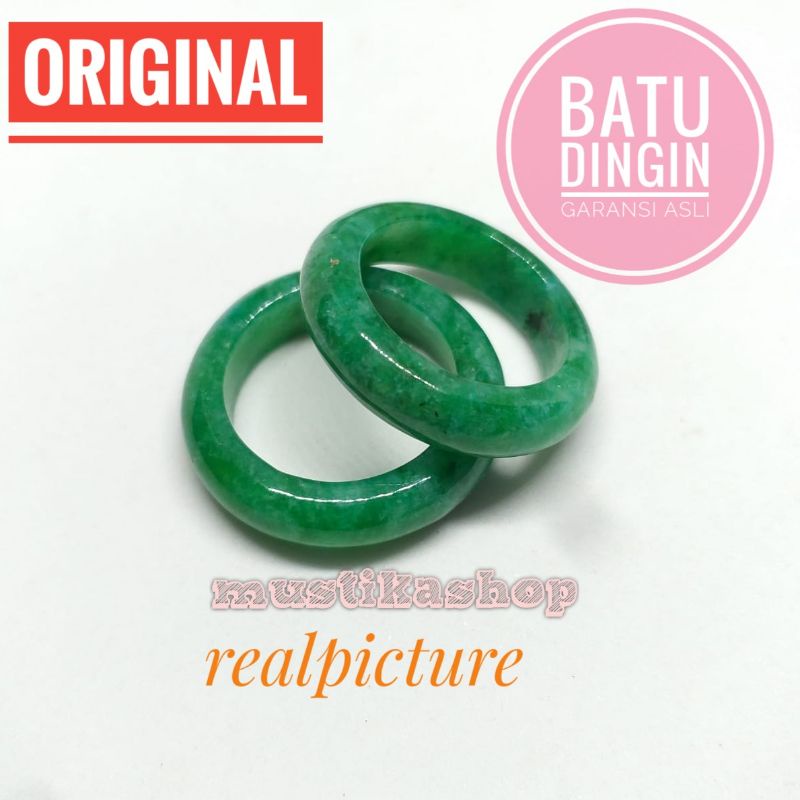 Cincin Kesehatan Batu Giok Cina Natural Batu Asli Untuk Pria dan Wanita