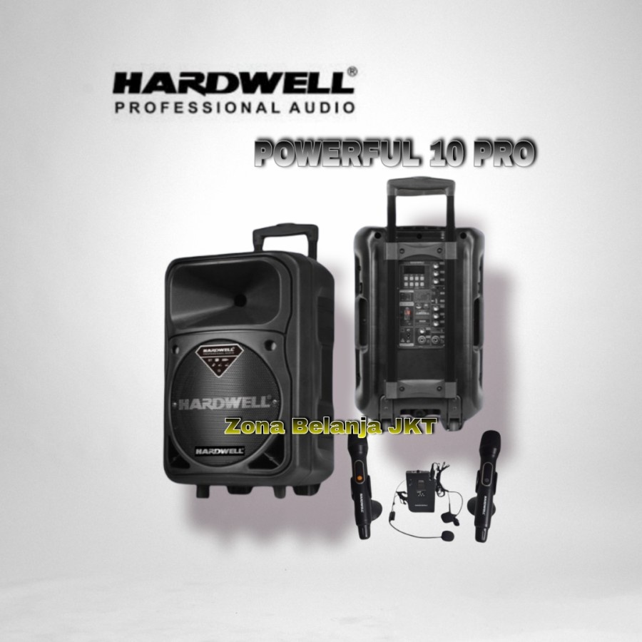 Speaker Portable Aktif HARDWELL POWERFUL 10PRO 10 Inch Bluetooth Wireless Meeting Original