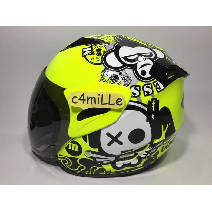 HELM GM FIGHTER SE SPEAK UP YELLOW FLUO HALF FACE