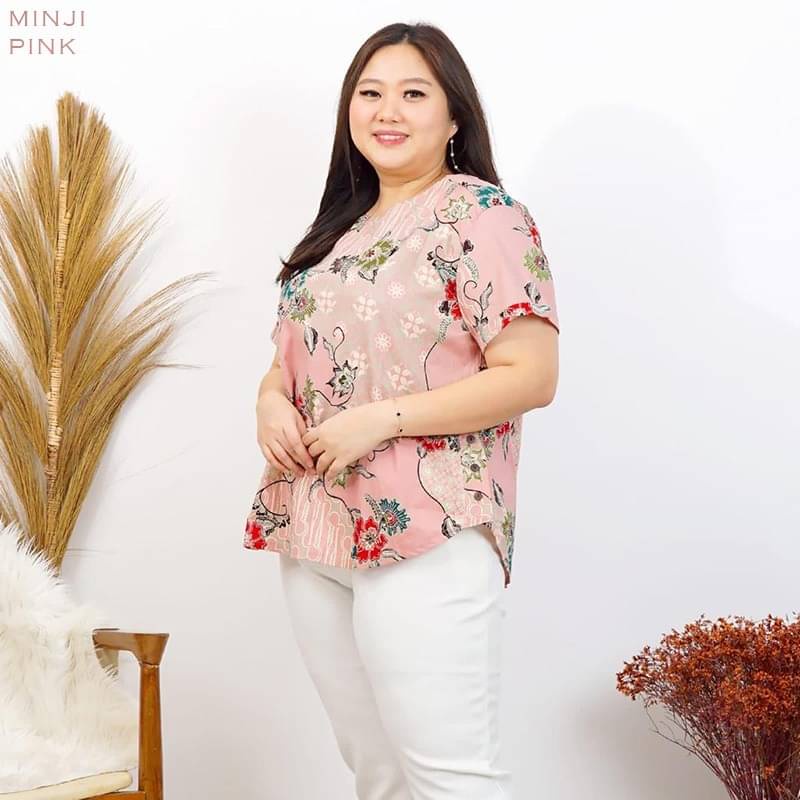 Evercloth Minji Blouse Wanita Atasan Wanita Blouse Batik Wanita