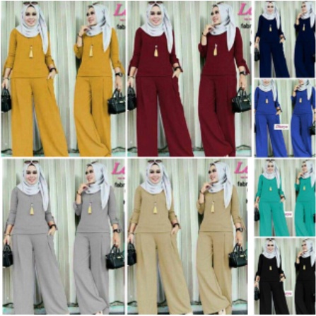 PAKAIAN WANITA SETELAN SET LEVITA SETELAN KULOT BABYTERRI Bahan Premium Murah 2022