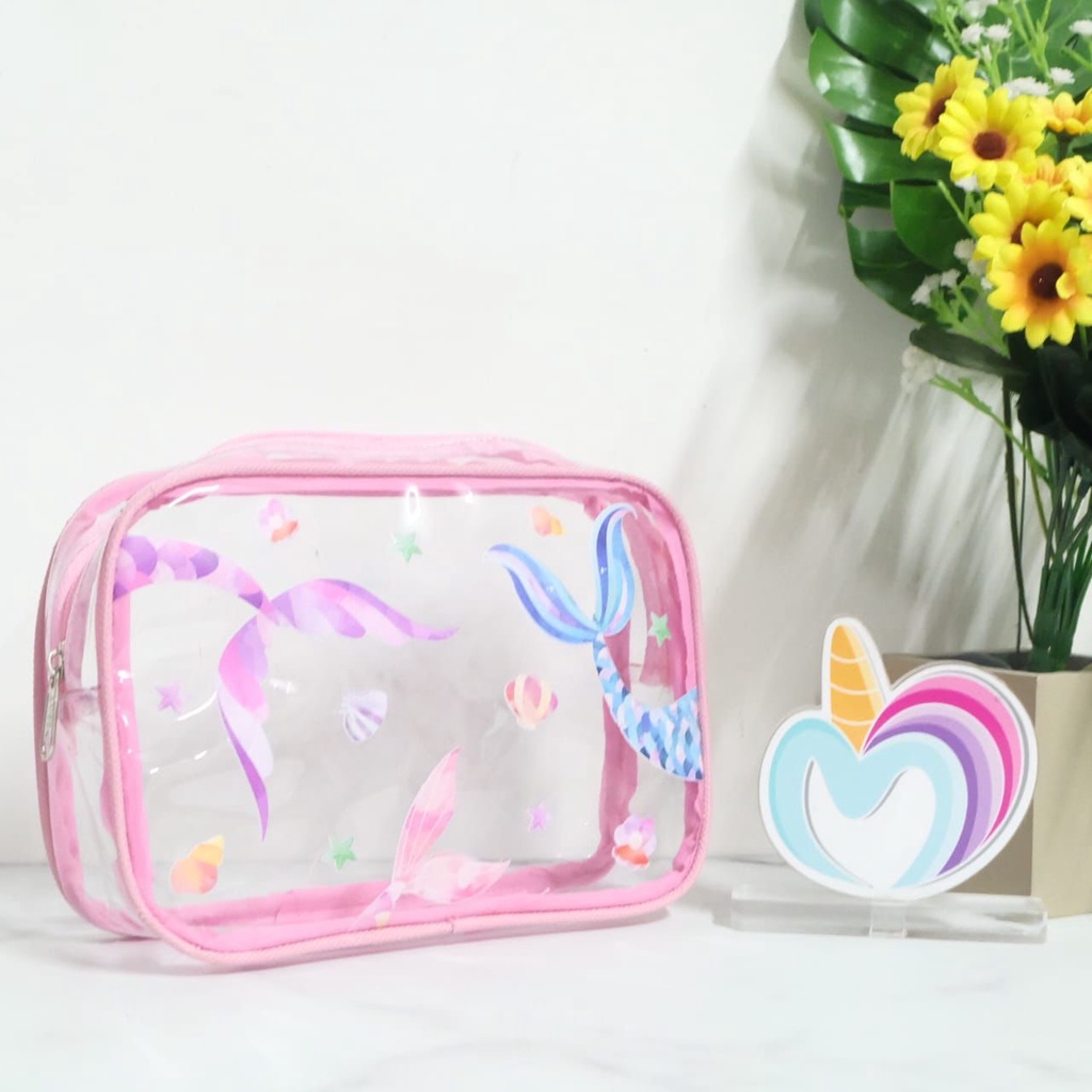 Pouch Mermaid Mika Print/ TAS ULTAH / SOUVENIR PROMOSI / POUCH SKINCARE / AQIQAH / TASYAKURAN / MANY