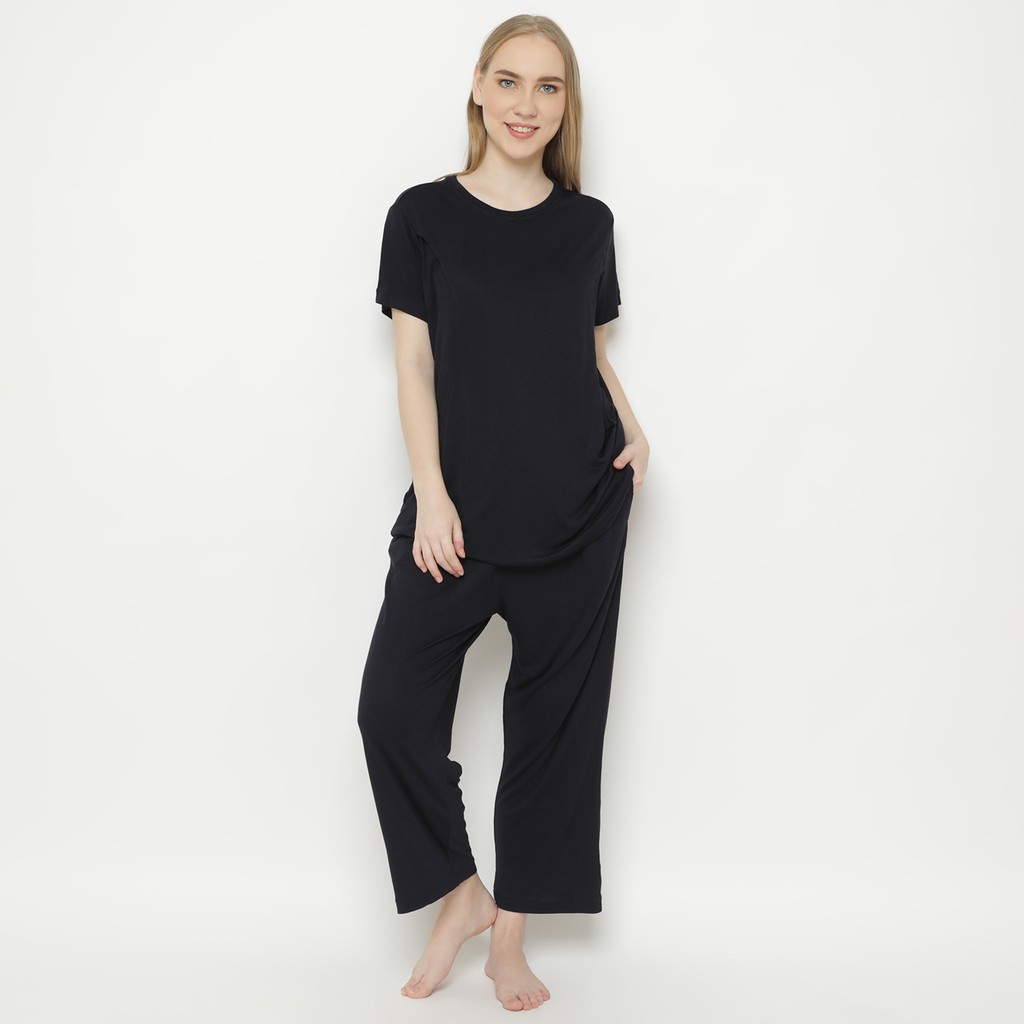 

(HANYA 9.9) MONOMOM Jamie Navy - Piyama menyusui, piyama busui, baju tidur busui, baju tidur