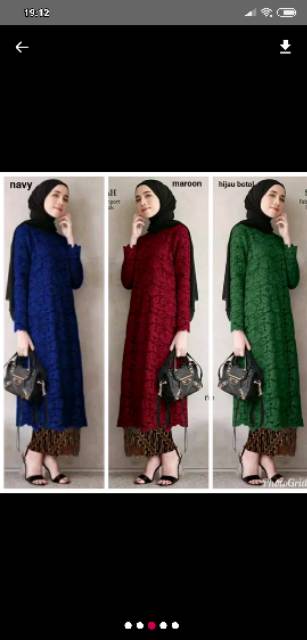 (DIJAMIN REALPICT) Tunik Brukat Corneli Gliter  ! TUNIK PREMIUM LACE FARAH ANDIRA AMELIA LUCIA!!!