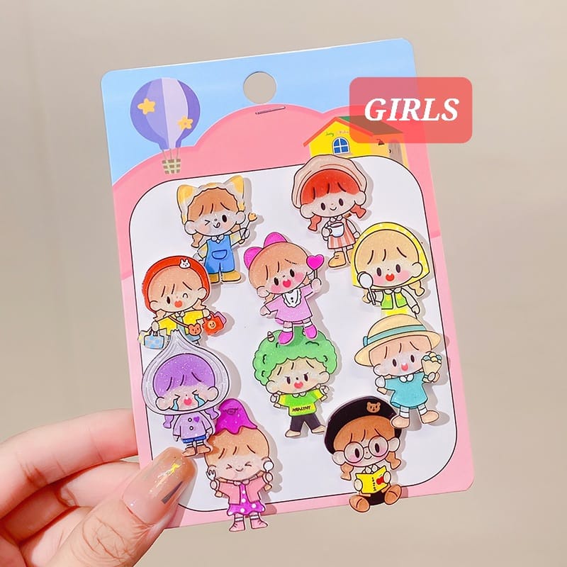 KARET RAMBUT LUCU ISI 10 PCS KAWAII ALA JEPANG KOREA SANRIO PERNAK PERNIK KUNCIRAN ANAK CEWEK IMPOR