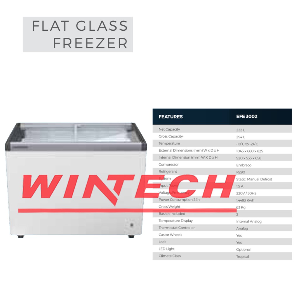LIEBHERR EFE-3002 FLAT GLASS FREEZER / BOX PENDINGIN / FREEZER
