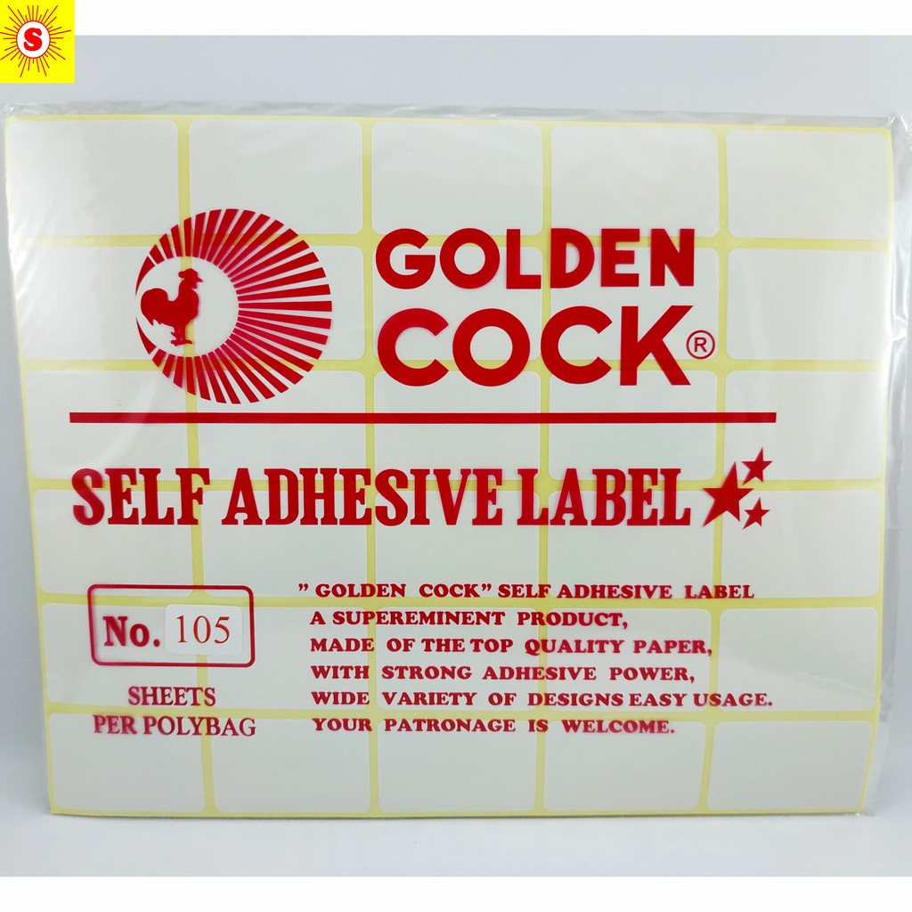 

Label Golden Cock No. 105 - Self Adhesive Label 105 - Label Sticker