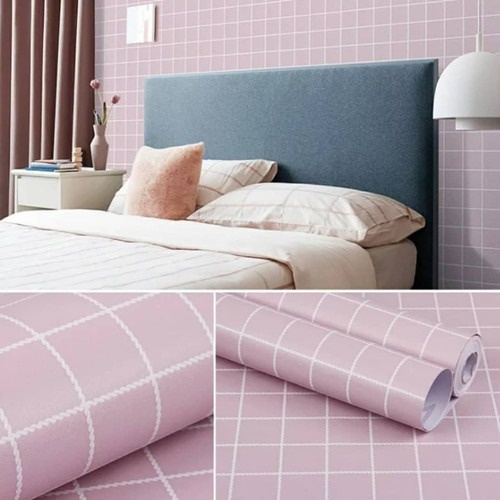 PROMO - Wallpaperr Dinding Wallpaper Stiker Dinding Motif Kotak Pink Jepang DP1112 BEST SELLER WALLPAPER KAMAR TIDUR