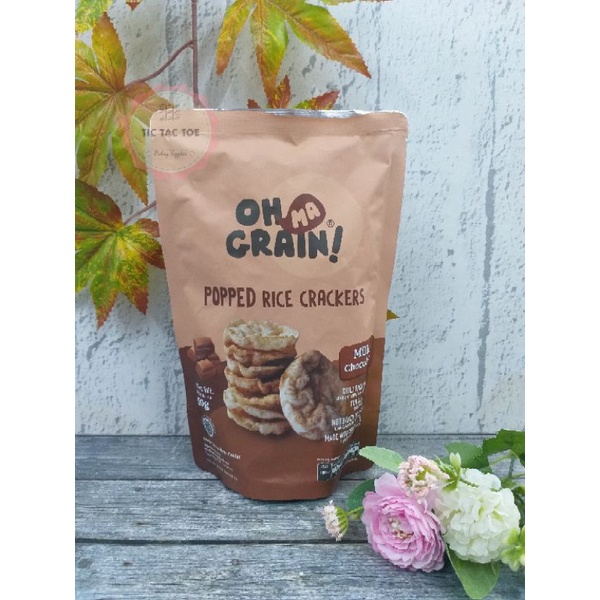 OhMa Grain Popped Rice Crack Milky Choco 50gr /Kreker Beras Rasa Coklat