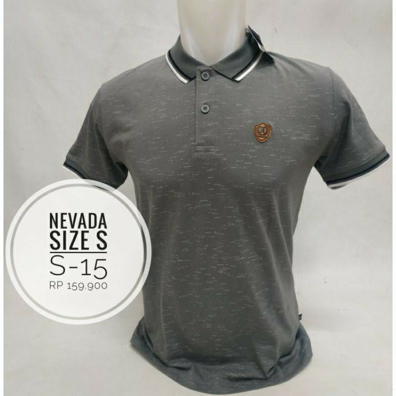 label 139rb-179rb Kaos Kerah Pria merk Nevada Size S Original geser