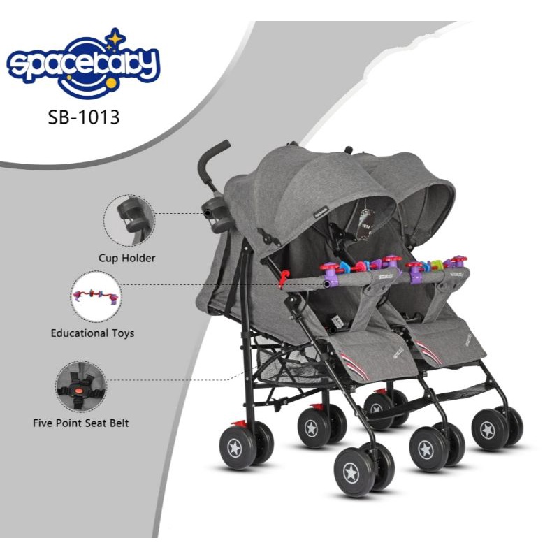 KERETA DORONG BAYI ANAK KEMBAR / TWIN BABY STROLLER SPACE BABY SB 1013 KERETA DORONG KEMBAR BABY TWINS / LW 366/PC-K9300/LW 938