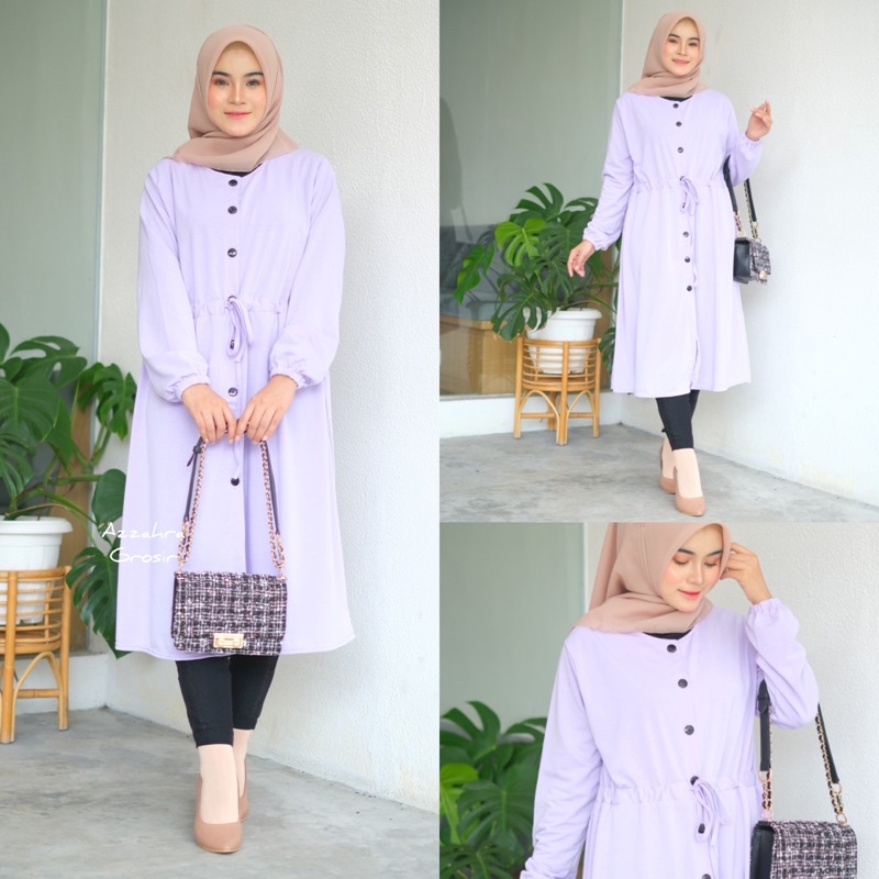 Piko Tunik - LD105 Busui Tunik Babyterry Import / Serut Pinggang /  R.9 - 259-6055