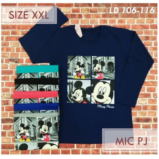 Kaos Wanita Big Size Jumbo Oren Mic-panjang XXL