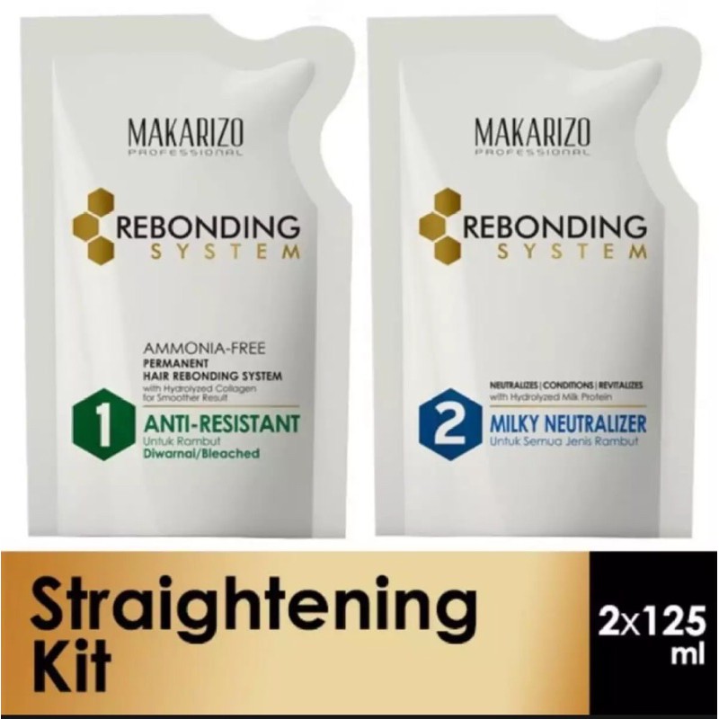 Makarizo Profesional Rebonding System step1 &amp; Step2 Anti rensistant 125ml