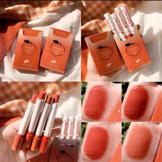 [4PCS / PACK] Tanako Peach Girl Matte Silky Lipstick / Tanako Peach Smoke HT-070