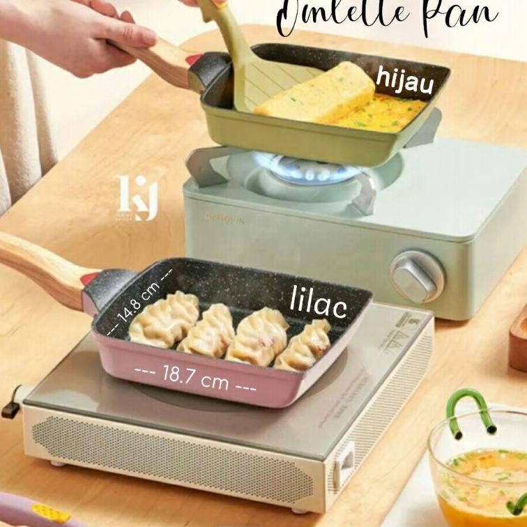 Omlette Pan || Marble Ceramic Pan Wajan Telur Ceramic Omlette Pan Wajan 9H0
