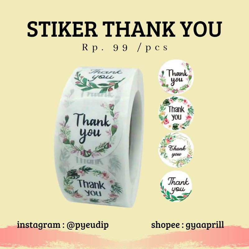 

STICKER THANK YOU / STIKER TERIMAKASIH / STIKER BULAT THANK YOU