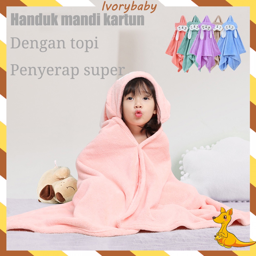 Ivorybaby Handuk mandi bayi hoodie animal  multifungsi selimut bayi