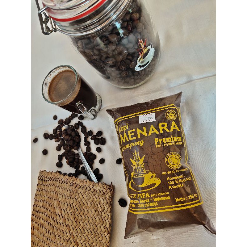 

KOPI MENARA ROBUSTA 100% ASLI LAMPUNG GROSIR 250 gram