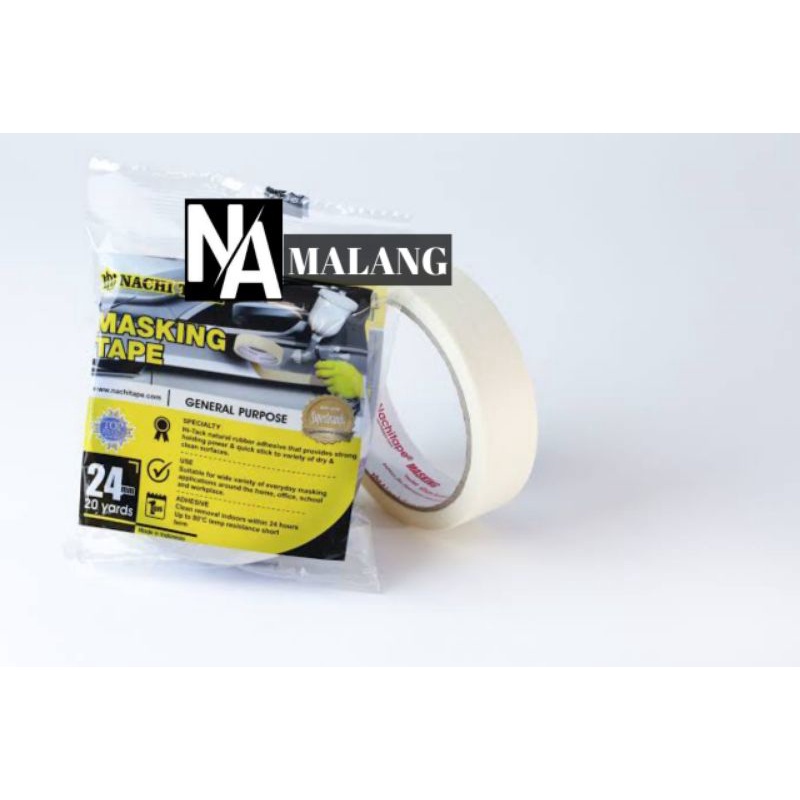 

LAKBAN MASKING TAPE 24MM × 20yard nachi lakban Kertas 1inci [N.A]