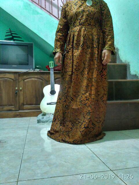 Gamis Batika Series Sogan Batik Premium Muslim Syari Long Maxi