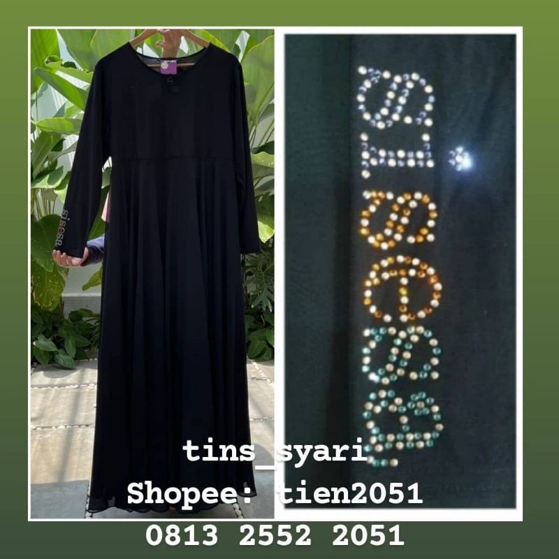 Sisesa dress arifah black hitam swaro besar di lengan