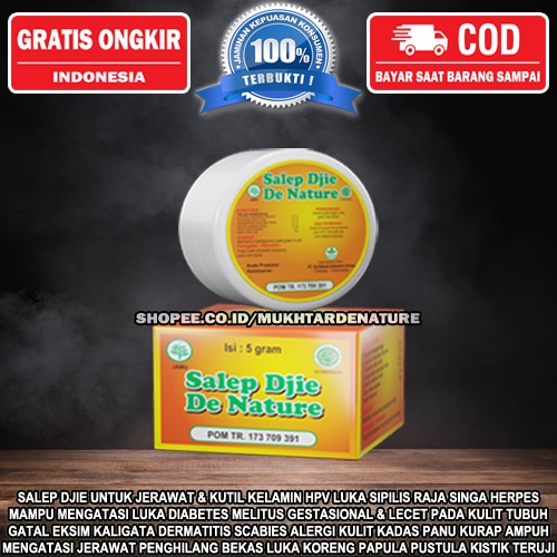 GRATIS ONGKIR Rp. 0 Bisa COD Harga Salep Djie De Nature Obat PALING AMPUH Untuk Herpes Jerawat Kutil