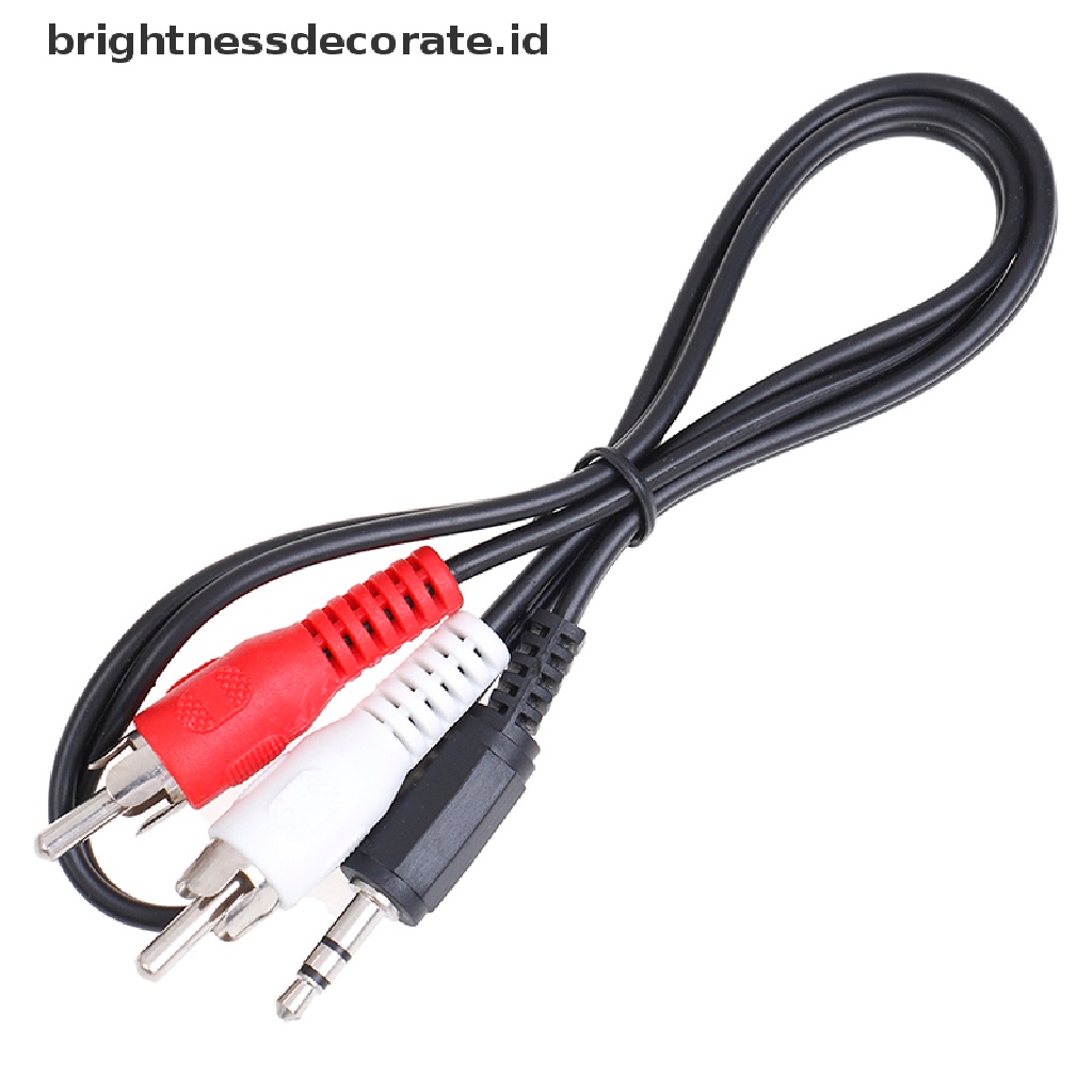 (birth) Kabel adapter jack audio 3.5mm Ke 2 RCA male stereo ohono Untuk speaker