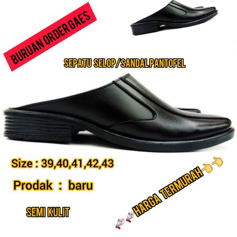 sepatu sendal bustong,sepatu sendal pria,sepatu sendal kulit sepatu sandal bustong / selop pria