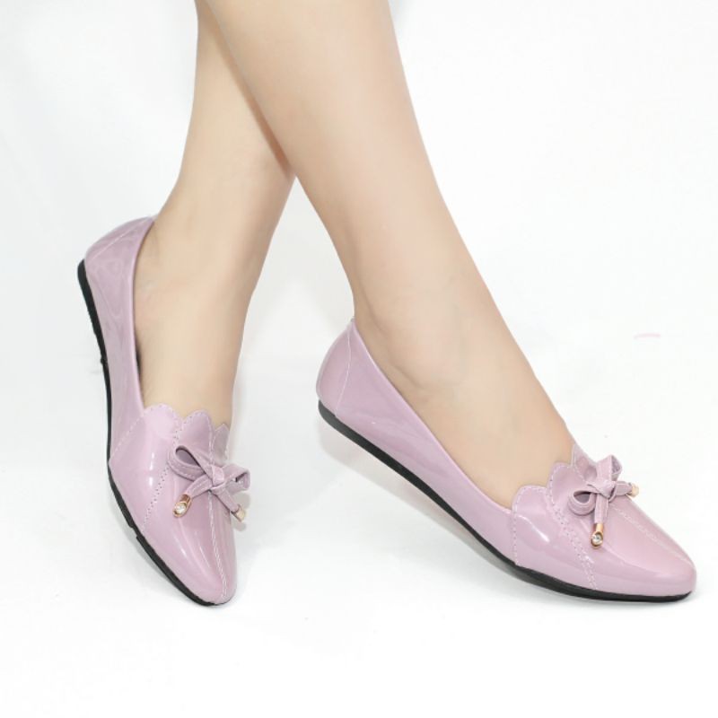 Mym2m Dinalista Sepatu Flat Wanita Balet Flatshoes Sol karet