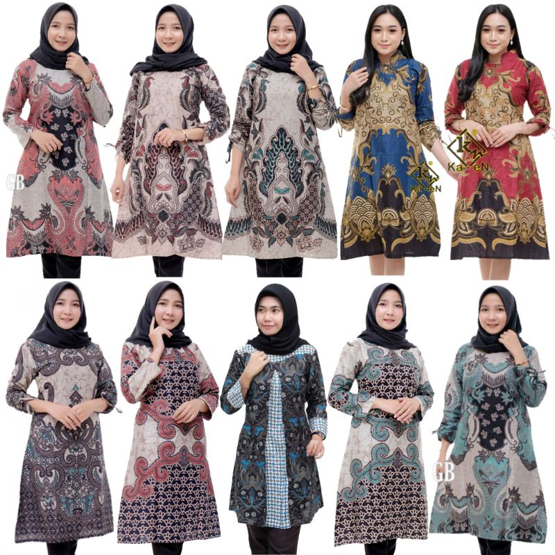 COD M L XL XXL JUMBO TUNIC NAVBOR YELBOR WHITBOR CREAMBOR TUNIK BATIK MODERN HRB030 DOLBI