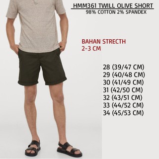  Celana  Pendek Chino Pria HMM361 TWILL SHORT Shopee 