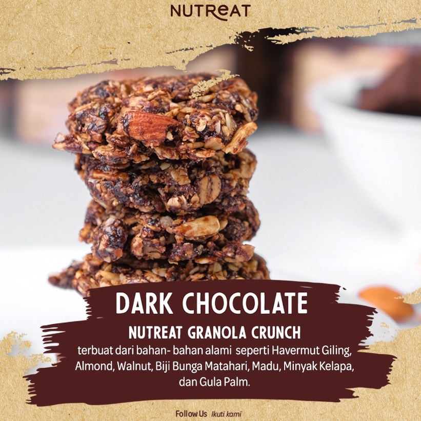 

NUTREAT GRANOLA CRUNCH DARK CHOCOLATE | Healthy Snack - 100 gram