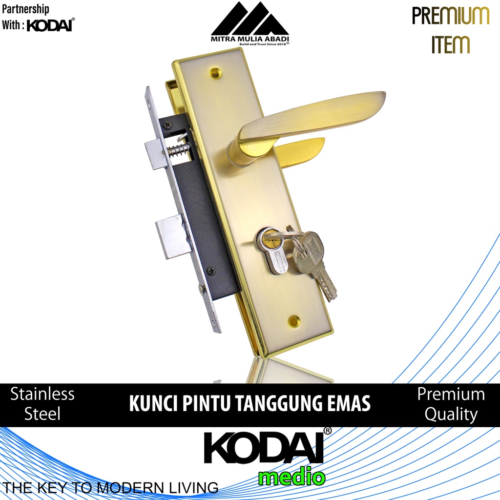 Kunci Pintu Tanggung Silver By KODAI Medio Gagang Minimalis I Fullset