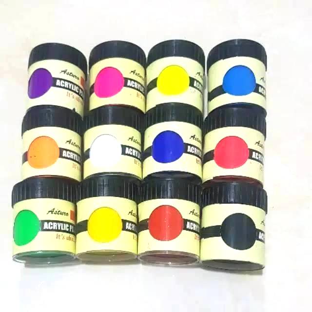  Cat  Acrylic Asturo Water Base  12 Warna  Lusinan Shopee 