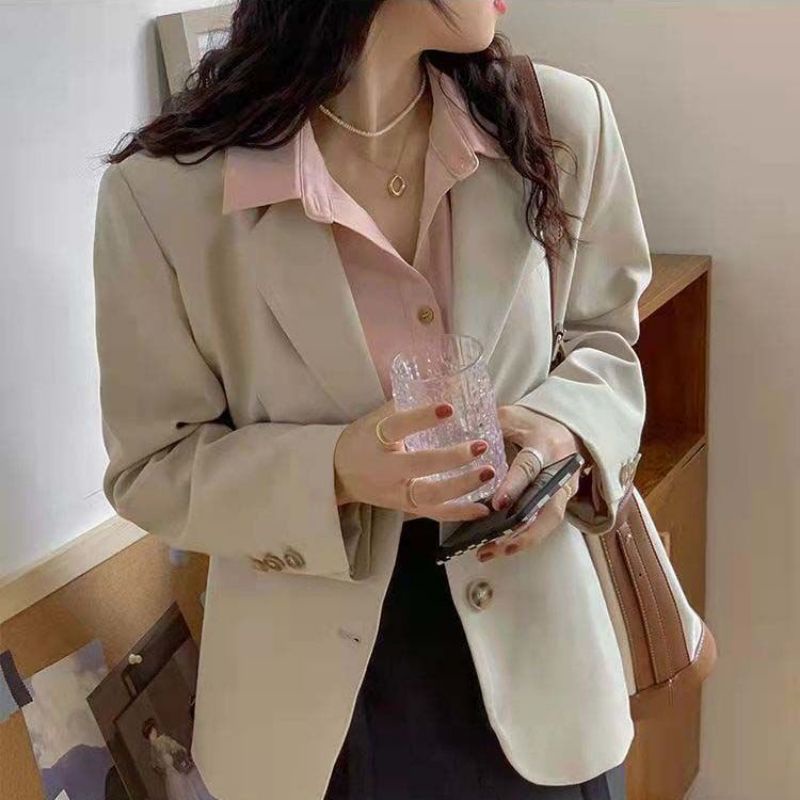 BLAZER KOREA NUDE BLACK BROWN GRAY OFF WHITE BLAZER OFF WHITE KOREAN BLAZER