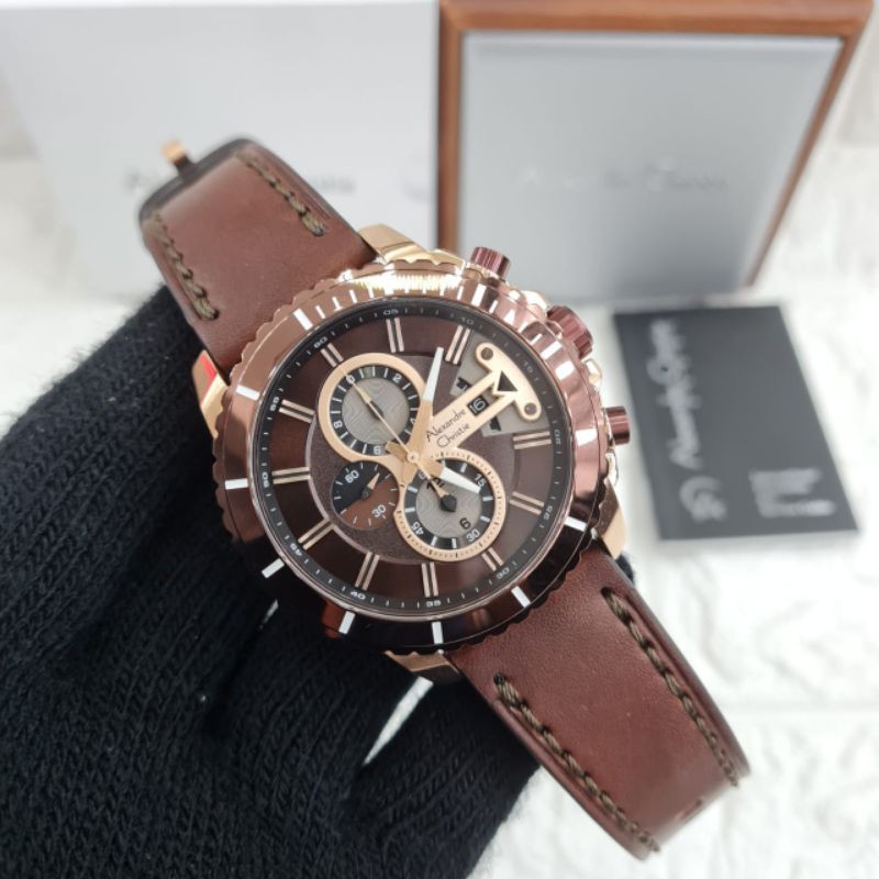 Jam Tangan Alexandre Christie AC 6527 Brown