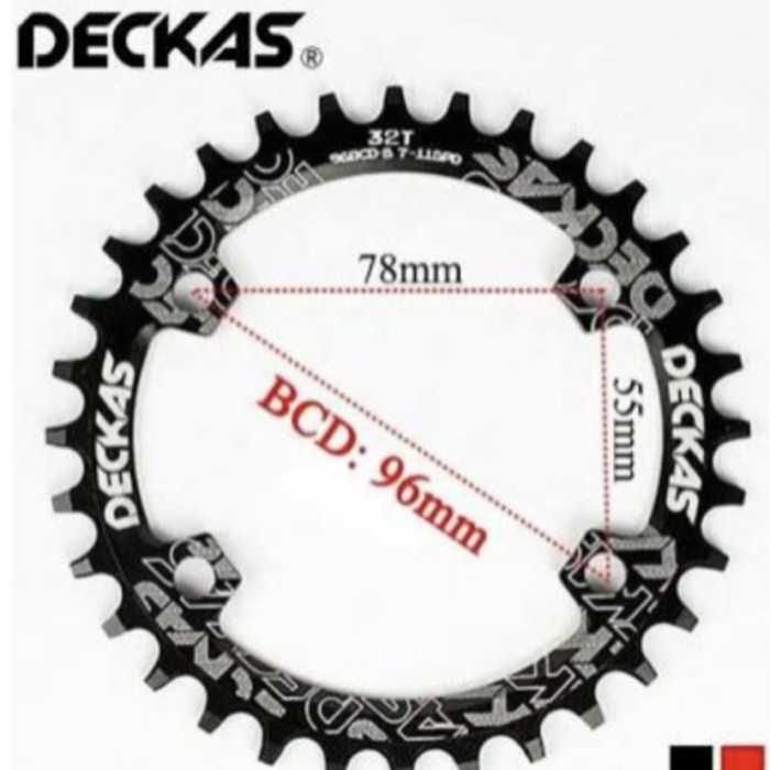 Chainring DECKAS BCD 96 Narrow wide 32T, 34T, 36T, 38T alloy CNC