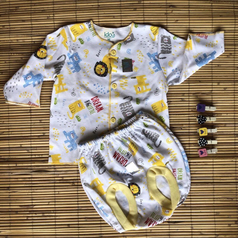 Pakaian Baju Bayi NewBorn IDO/Kaos Panjang/Kaos Pendek / Celana Kodok / Celana Buntu / Kaos Buntung