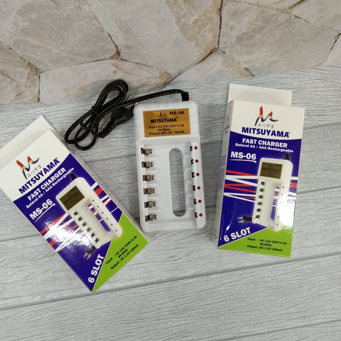 Charger Baterai AA AAA Mitsuyama MS-06 Fast Charging 6 Slot Original