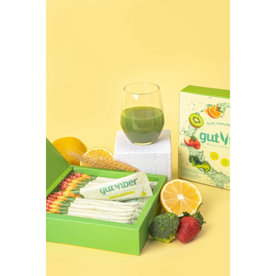 GUTVIBER MINUMAN SERAT BUAH &amp; SAYUR BOX | DETOX FIBER SLIM DRINK